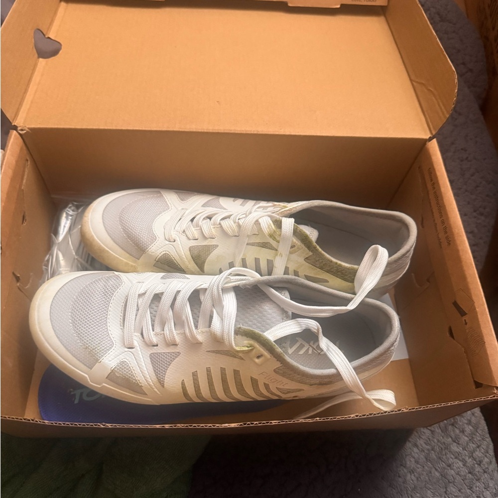 Men's White and Light Gray Sneakers - Brand: